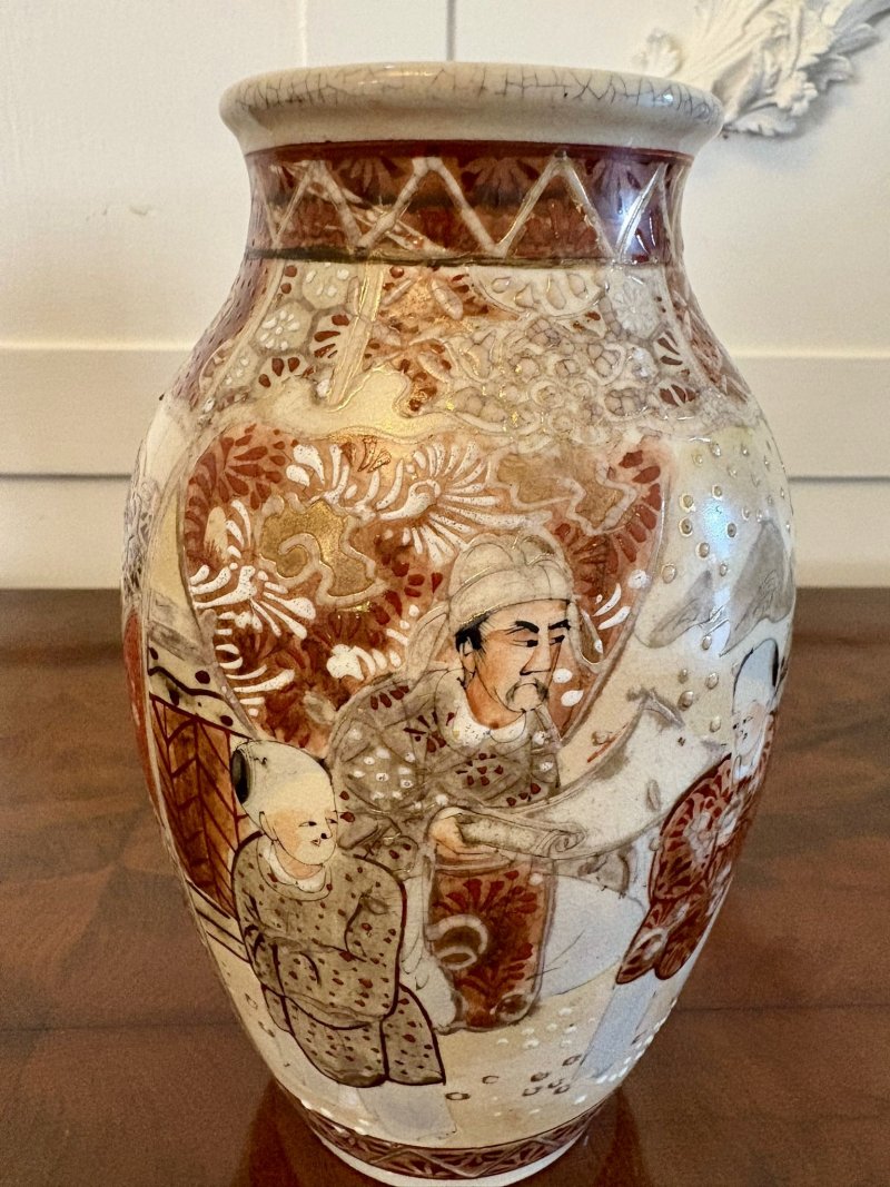 Pair of Antique Edwardian Quality Satsuma Vases - Image 12